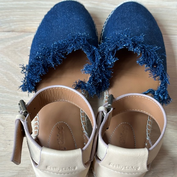 See By Chloe Glyn Flat Espadrille in Denim SZ 39 - Picture 5 of 10